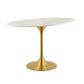 Modway Lippa 48" Oval Artificial Marble Dining Table in Gold White - EEI-3216 | Dining Tables | Modishstore - 2