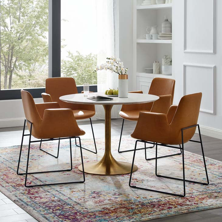 Modway Lippa 40" Round Dining Table in Gold White - EEI-3226 | Dining Tables | Modishstore - 1