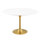 Modway Lippa 54" Round Wood Top Dining Table in Gold White - EEI-3228 | Dining Tables | Modishstore - 2