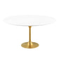 Modway Lippa 60" Round Wood Top Dining Table in Gold White | Dining Tables | Modishstore-4