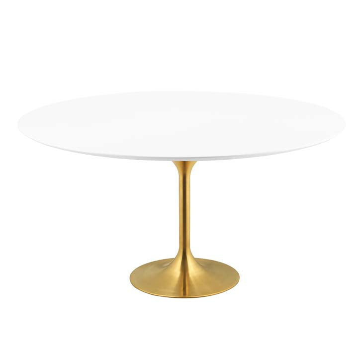 Modway Lippa 60" Round Wood Top Dining Table in Gold White - EEI-3229 | Dining Tables | Modishstore - 4