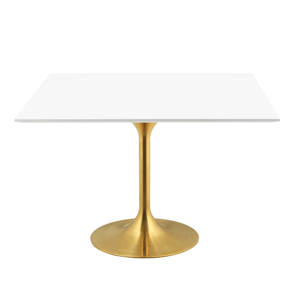 Modway Lippa 47" Square Wood Top Dining Table in Gold White - EEI-3230 | Dining Tables | Modishstore - 3