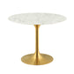 Modway Lippa 40" Round Artificial Marble Dining Table in Gold White - EEI-3231 | Dining Tables | Modishstore - 2