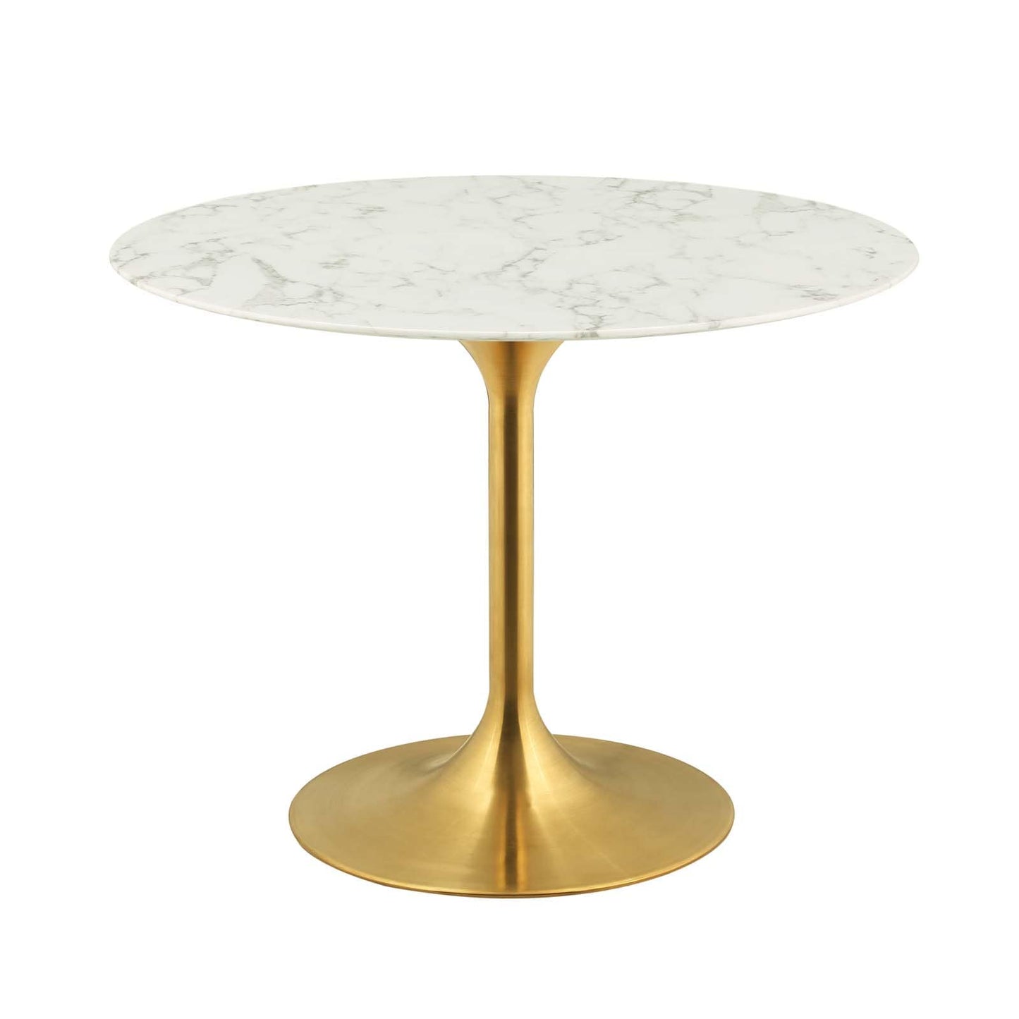 Modway Lippa 40" Round Artificial Marble Dining Table in Gold White | Dining Tables | Modishstore-2