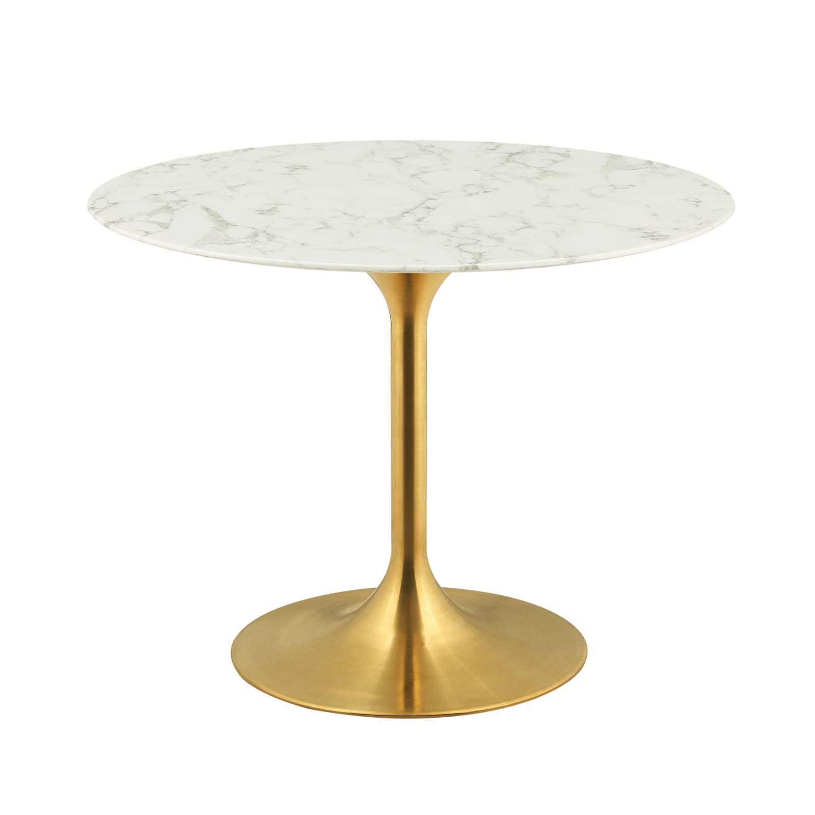 Modway Lippa 40" Round Artificial Marble Dining Table in Gold White - EEI-3231 | Dining Tables | Modishstore - 2