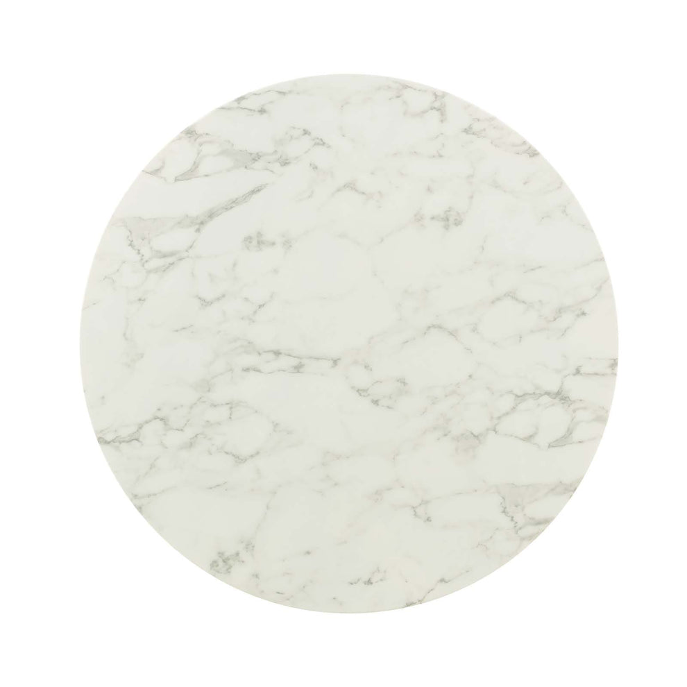 Modway Lippa 40" Round Artificial Marble Dining Table in Gold White - EEI-3231 | Dining Tables | Modishstore - 4