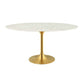 Modway Lippa 60" Oval Artificial Marble Dining Table in Gold White | Dining Tables | Modishstore-4