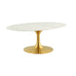 Modway Lippa 42" Oval-Shaped Coffee Table In Gold White - EEI-3249 | Coffee Tables | Modishstore-4
