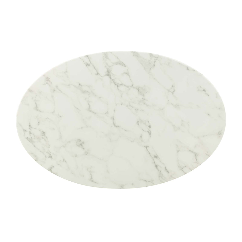 Modway Lippa 42" Oval-Shaped Coffee Table In Gold White - EEI-3249 - EEI-3249 | Coffee Tables | Modishstore - 2