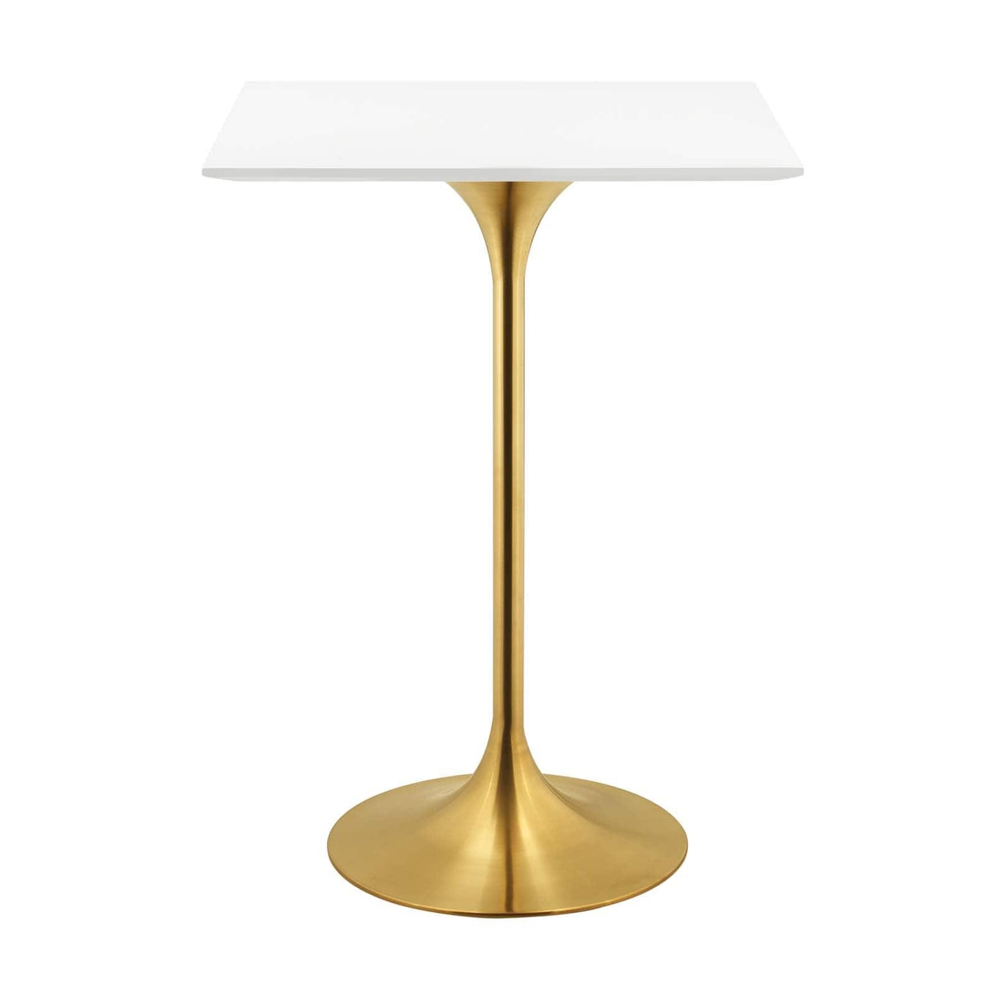 Modway Lippa 28" Square Bar Table Gold White - EEI-3263 | Bar Tables | Modishstore - 3
