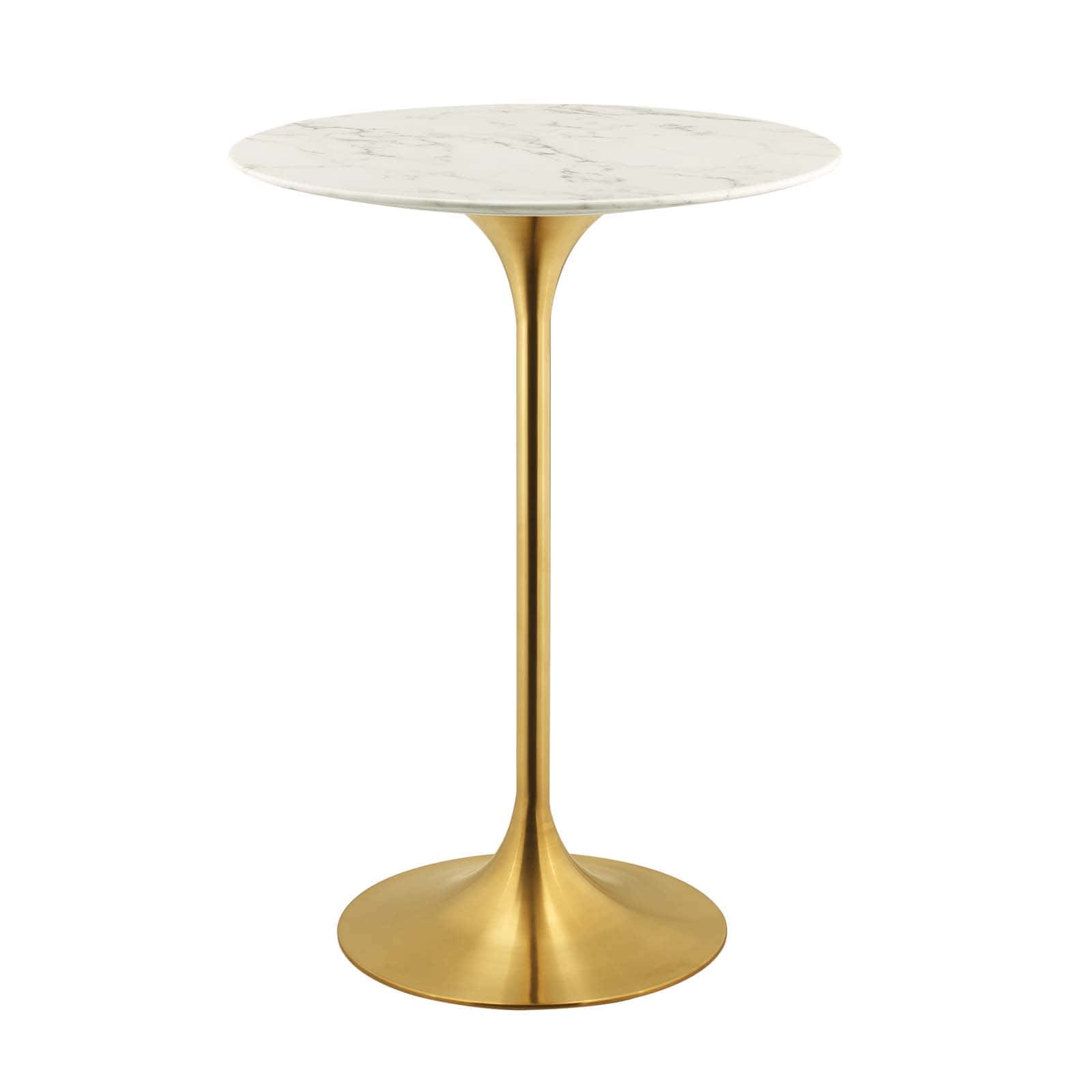 Modway Lippa 28" Bar Table Gold White - EEI-3264 | Bar Tables | Modishstore - 3