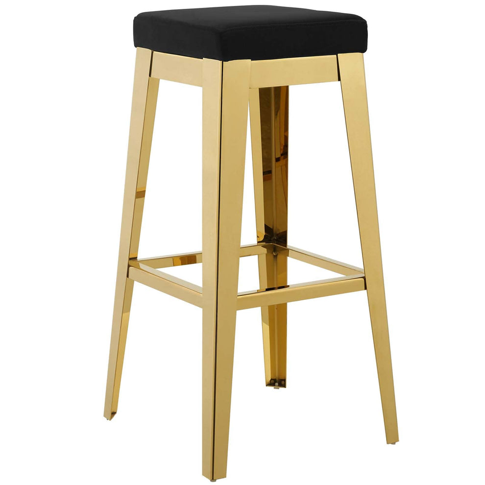 Modway Arrive Gold Stainless Steel Upholstered Velvet Bar Stool - EEI-3268 | Bar Stools | Modishstore - 2