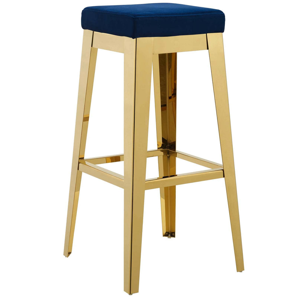 Modway Arrive Gold Stainless Steel Upholstered Velvet Bar Stool - EEI-3268 | Bar Stools | Modishstore - 6