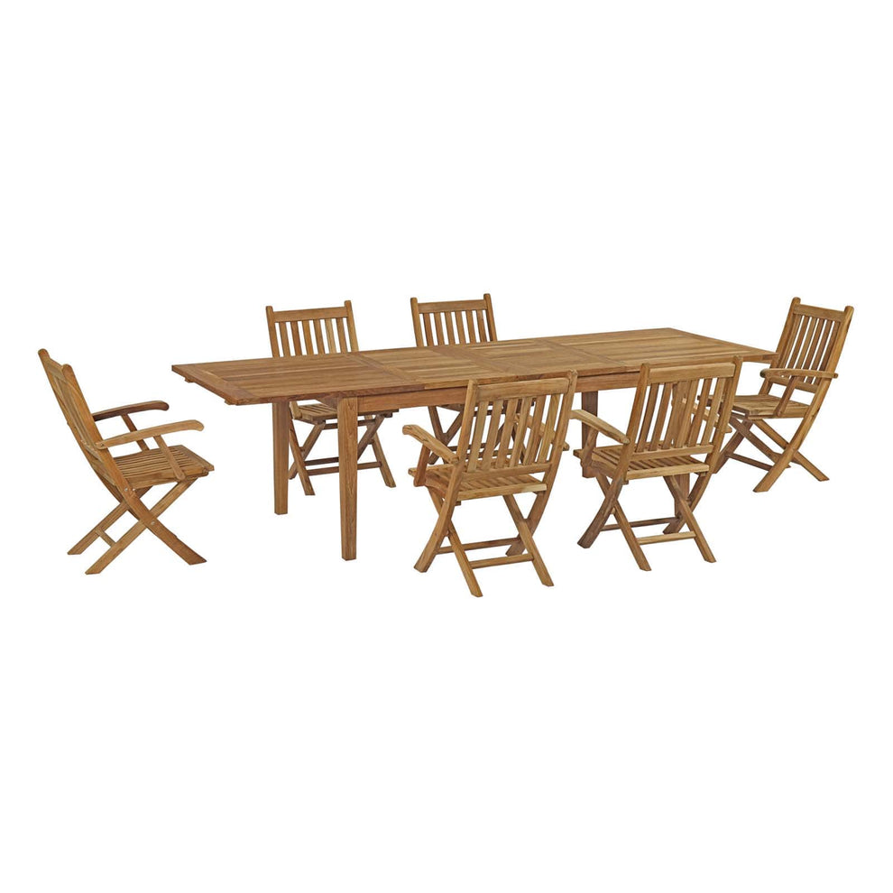 Modway Marina 7 Piece Outdoor Patio Teak Outdoor Dining Set-EEI-3280 - EEI-3280 | Outdoor Dining Sets | Modishstore - 2