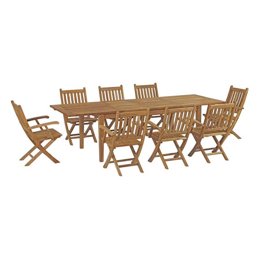 Modway Marina 9 Piece Outdoor Patio Teak Outdoor Dining Set-EEI-3540 - EEI-3281 | Outdoor Dining Sets | Modishstore - 2