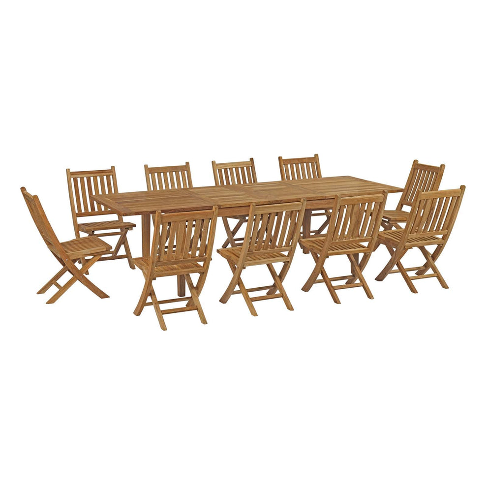 Modway Marina 11 Piece Outdoor Patio Teak Outdoor Dining Set-EEI-3284 - EEI-3284 | Outdoor Dining Sets | Modishstore - 2