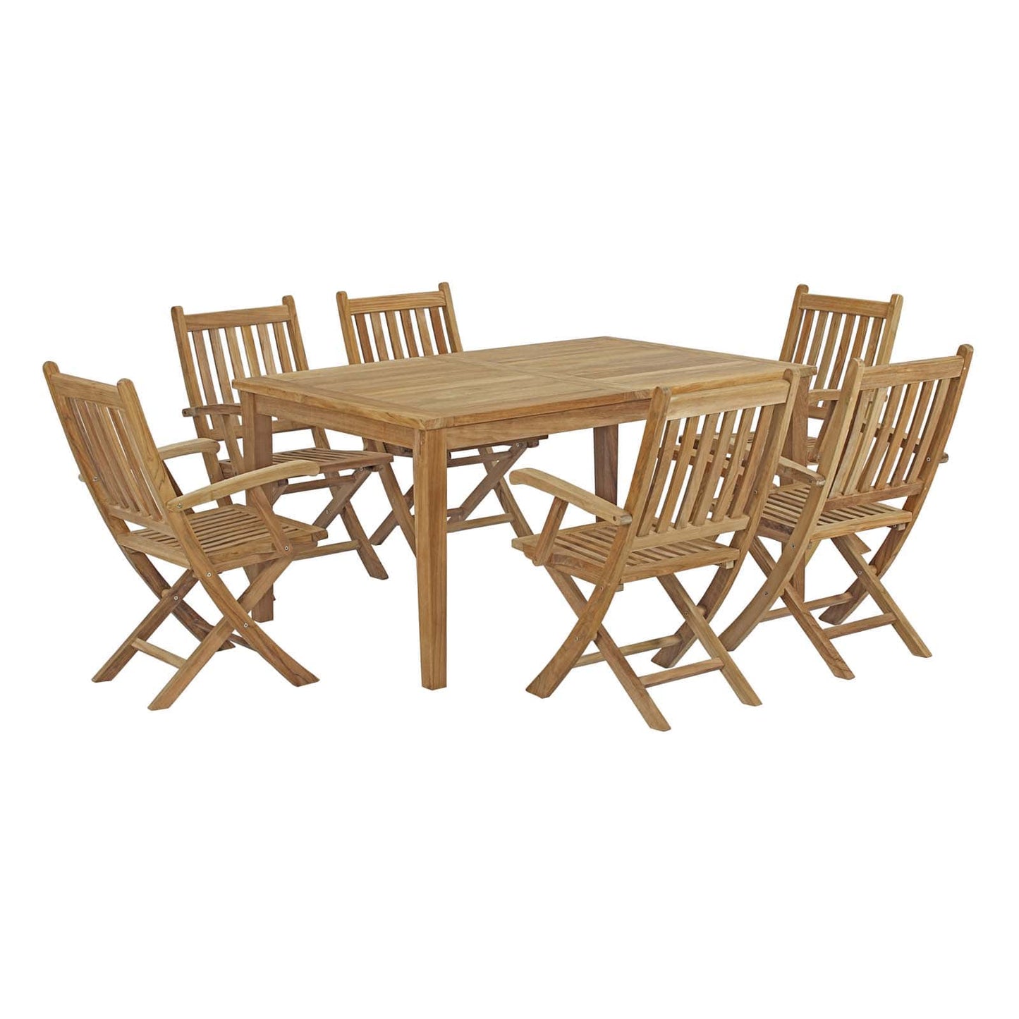 Modway Marina 7 Piece Outdoor Patio Teak Outdoor Dining Set - EEI-3291 | Outdoor Dining Sets | Modishstore - 1