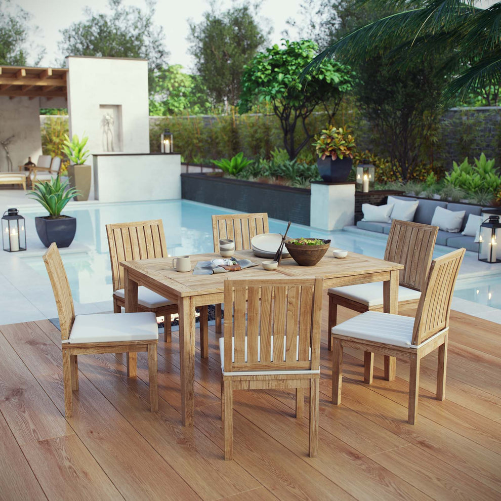 Modway Marina 7 Piece Outdoor Patio Teak Outdoor Dining Set-EEI-3293 - EEI-3293 | Outdoor Dining Sets | Modishstore - 7