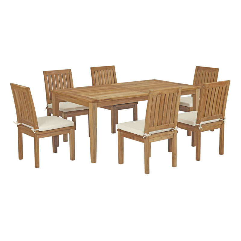 Modway Marina 7 Piece Outdoor Patio Teak Outdoor Dining Set-EEI-3294 - EEI-3294 | Outdoor Dining Sets | Modishstore - 1