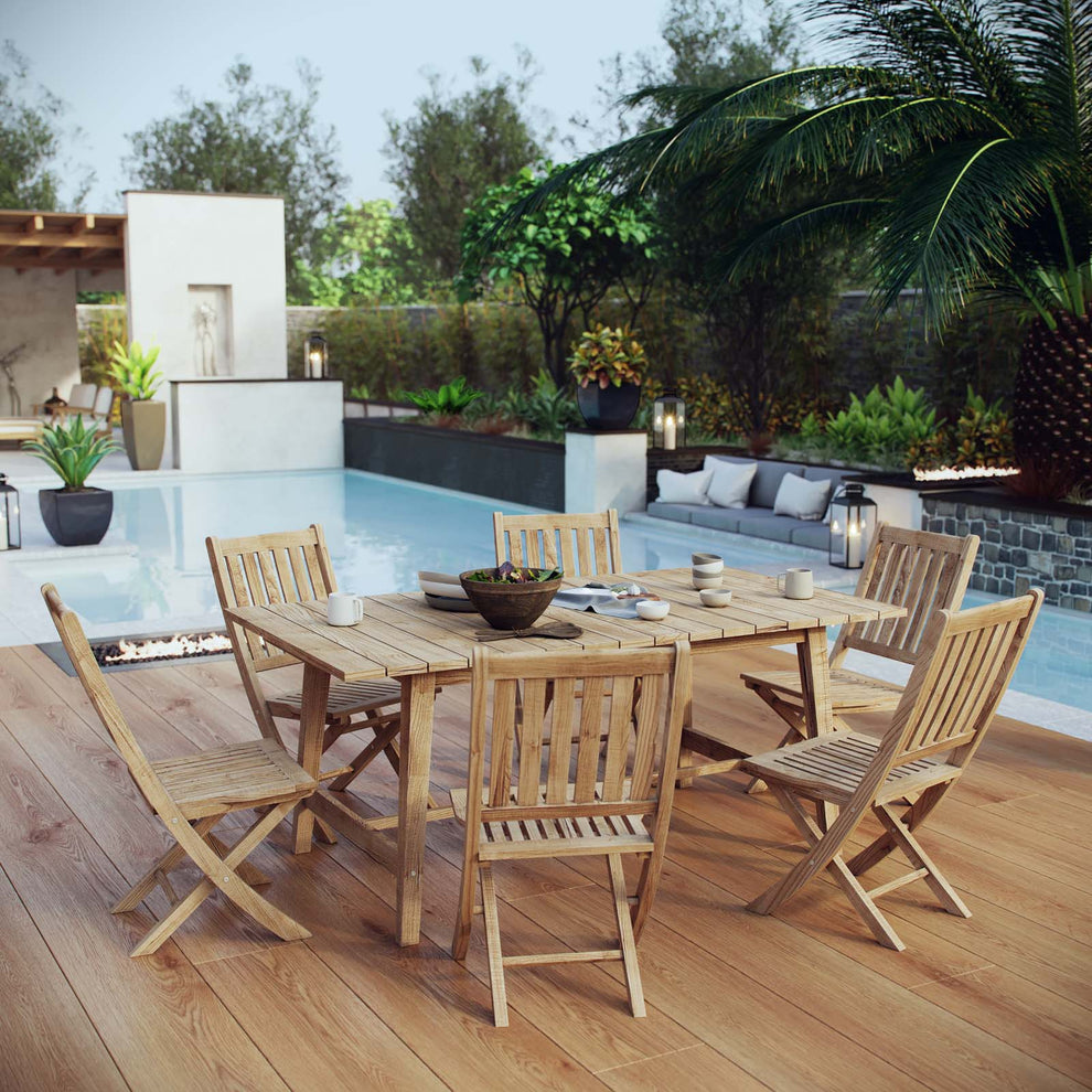 Modway Marina 7 Piece Outdoor Patio Teak Outdoor Dining Set-EEI-3298 - EEI-3298 | Outdoor Dining Sets | Modishstore - 8