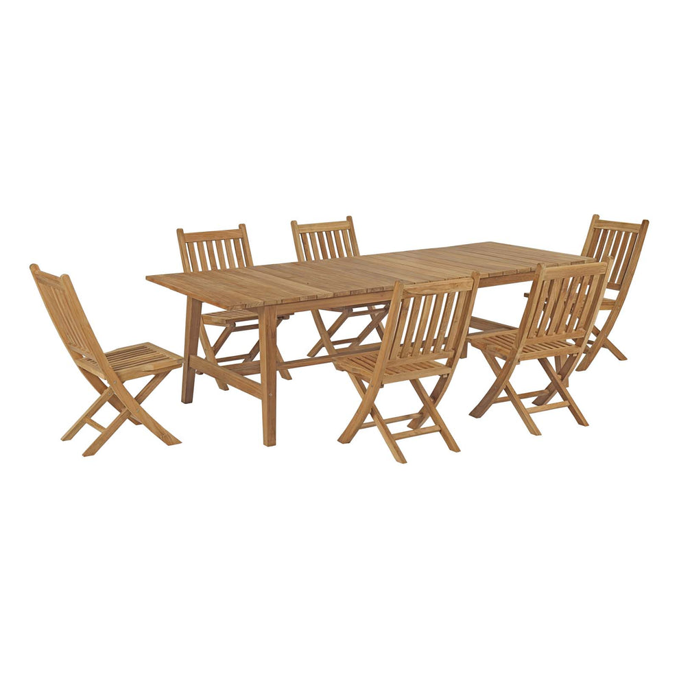 Marina 7 Piece Outdoor Patio Teak Dining Set By Modway - EEI-3309 | Dining Sets | Modishstore - 2