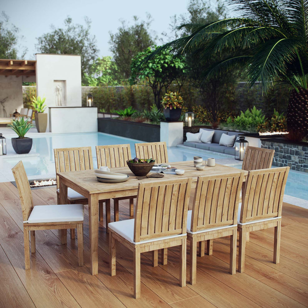 Modway Marina 9 Piece Outdoor Patio Teak Outdoor Dining Set-EEI-3315 - EEI-3315 | Outdoor Dining Sets | Modishstore - 7