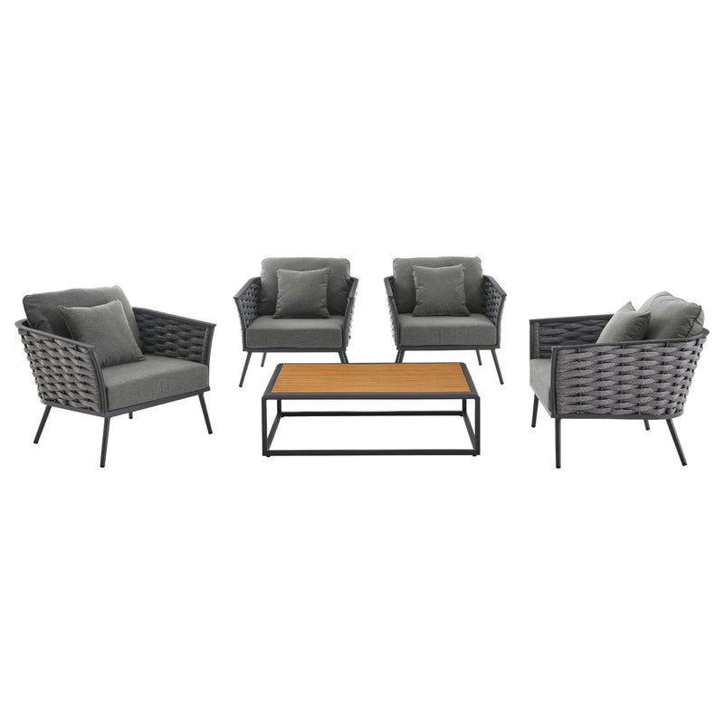 Modway Stance 5 Piece Outdoor Patio Aluminum Sectional Sofa Set - EEI-3321 | Outdoor Sofas, Loveseats & Sectionals | Modishstore - 16