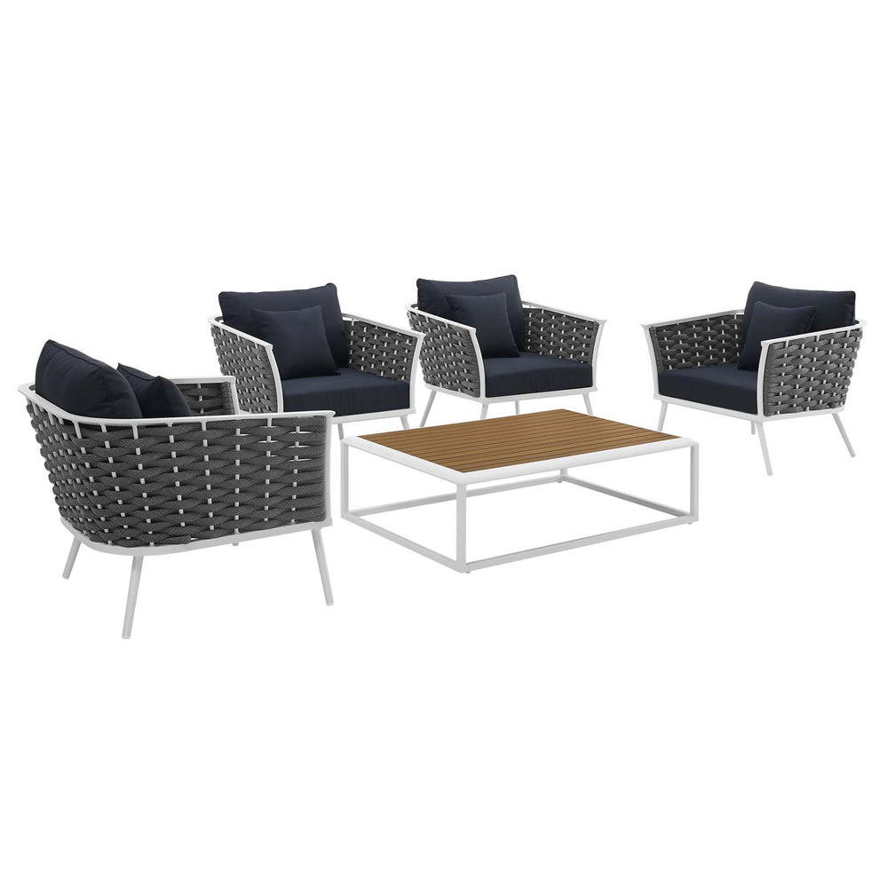 Modway Stance 5 Piece Outdoor Patio Aluminum Sectional Sofa Set - EEI-3321 | Outdoor Sofas, Loveseats & Sectionals | Modishstore - 11