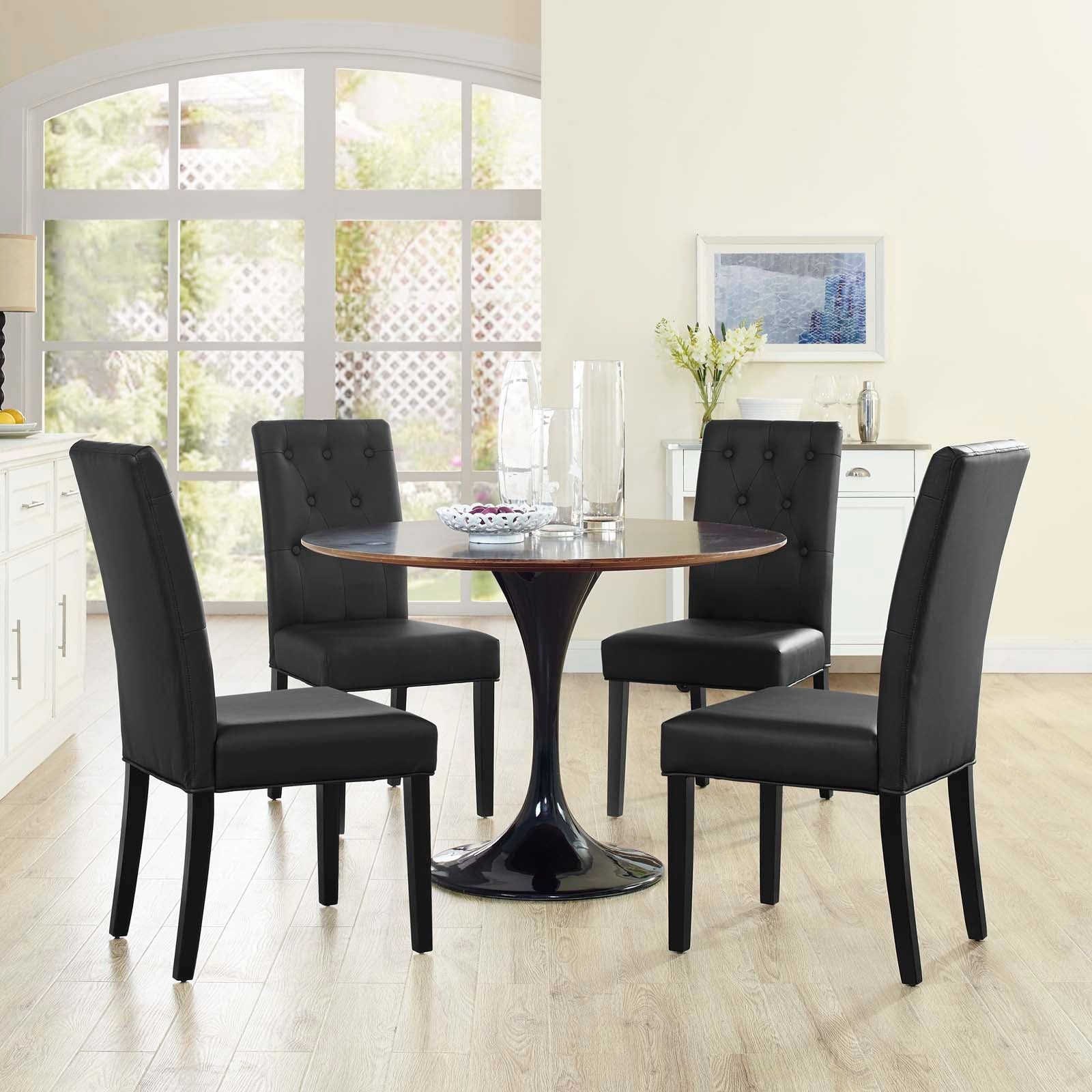 Modway Confer Dining Side Chair Vinyl Set of 4 | Dining Chairs | Modishstore