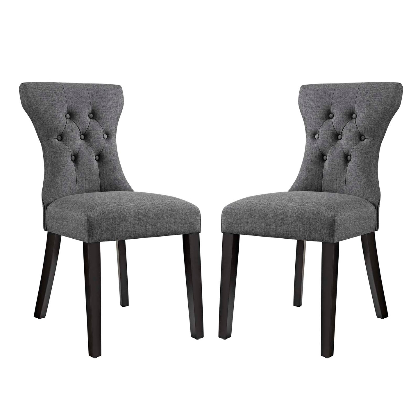 Modway Silhouette Dining Side Chairs Upholstered Fabric Set of 2 - EEI-3327 | Dining Chairs | Modishstore - 4
