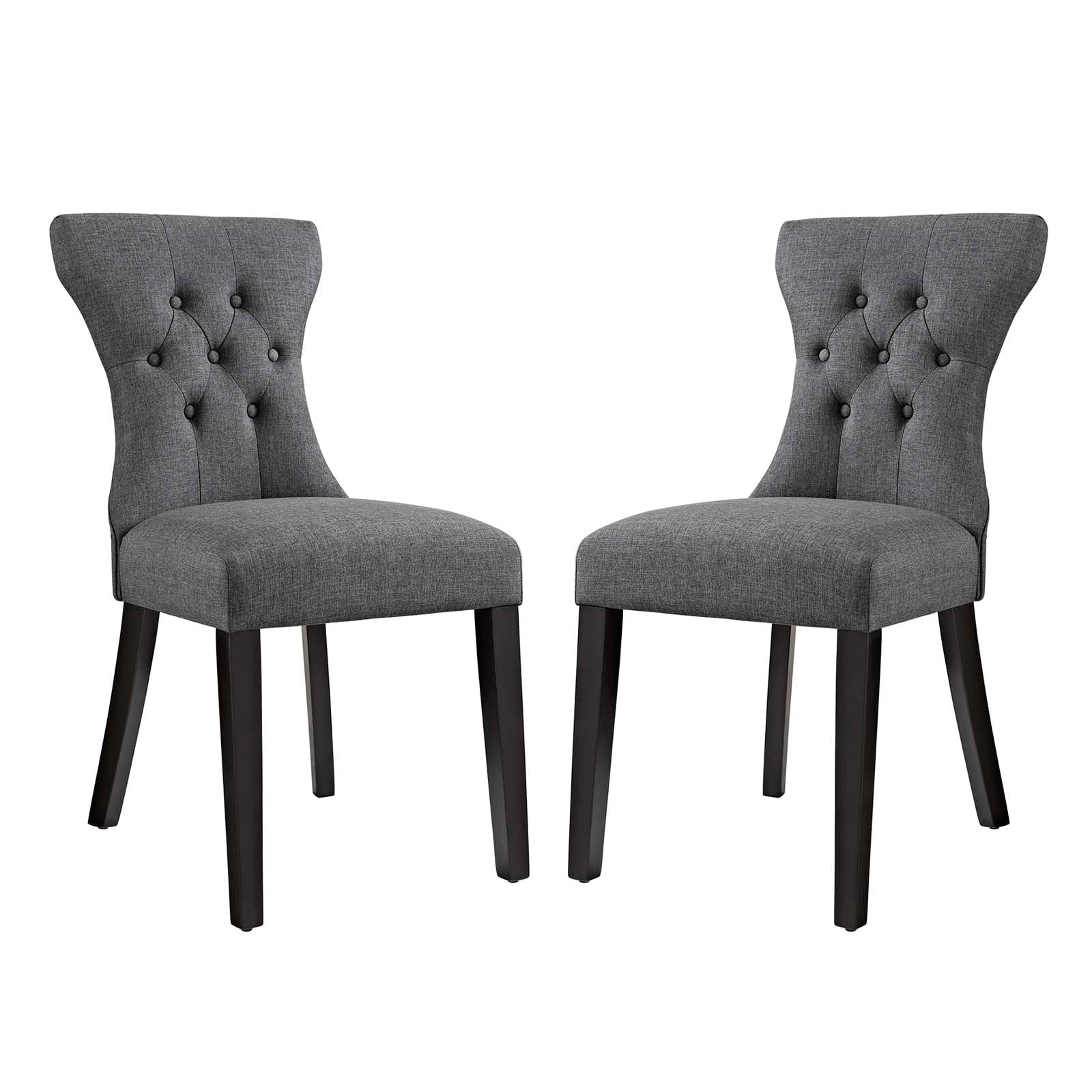 Modway Silhouette Dining Side Chairs Upholstered Fabric Set of 2 - EEI-3327 | Dining Chairs | Modishstore - 4
