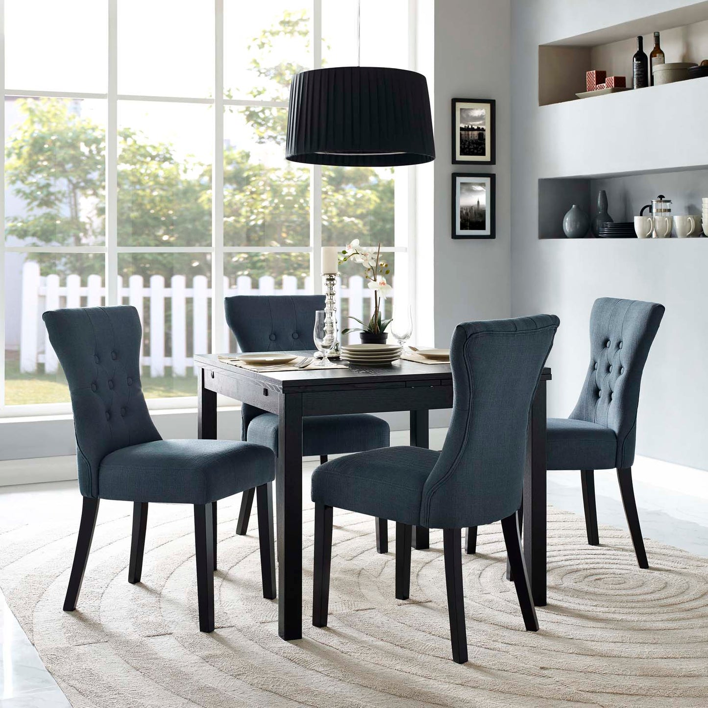 Modway Silhouette Dining Side Chairs Upholstered Fabric Set of 4 | Dining Chairs | Modishstore-10