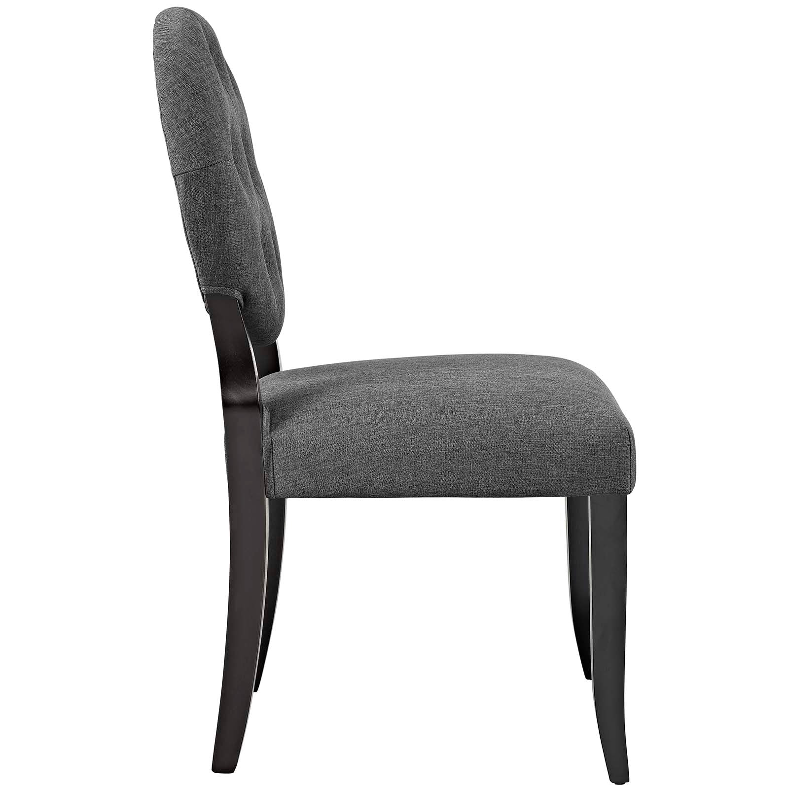 Button Dining Side Chair Upholstered Fabric Set of 2 By Modway - EEI-3329 | Dining Chairs | Modishstore - 4