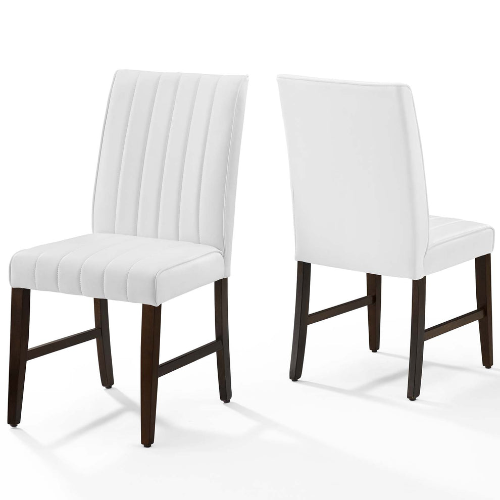 Modway Motivate Channel Tufted Upholstered Faux Leather Dining Chair Set of 2 - EEI-3334 | Dining Chairs | Modishstore - 2