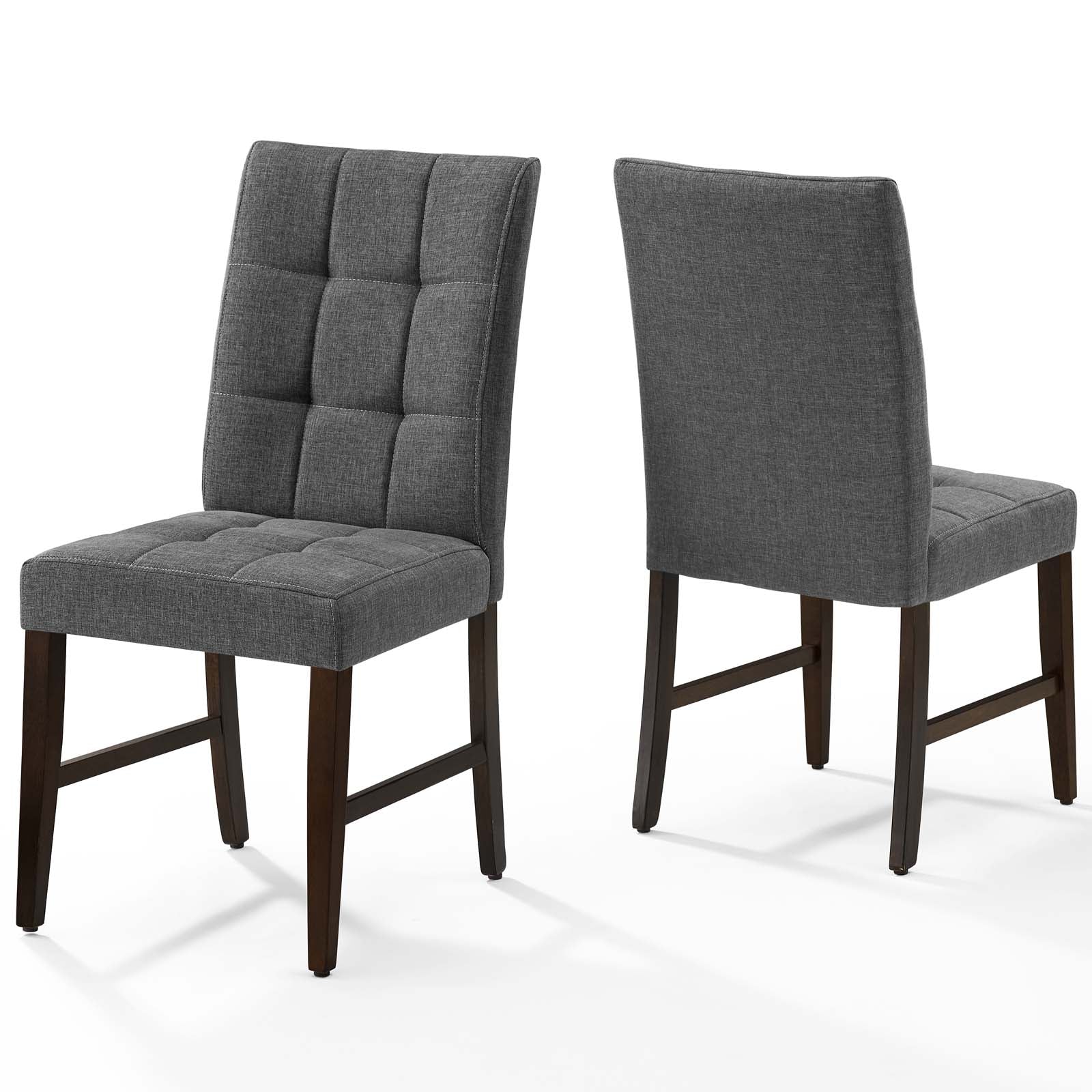 Modway Promulgate Biscuit Tufted Upholstered Fabric Dining Chair Set of 2 | Dining Chairs | Modishstore-21
