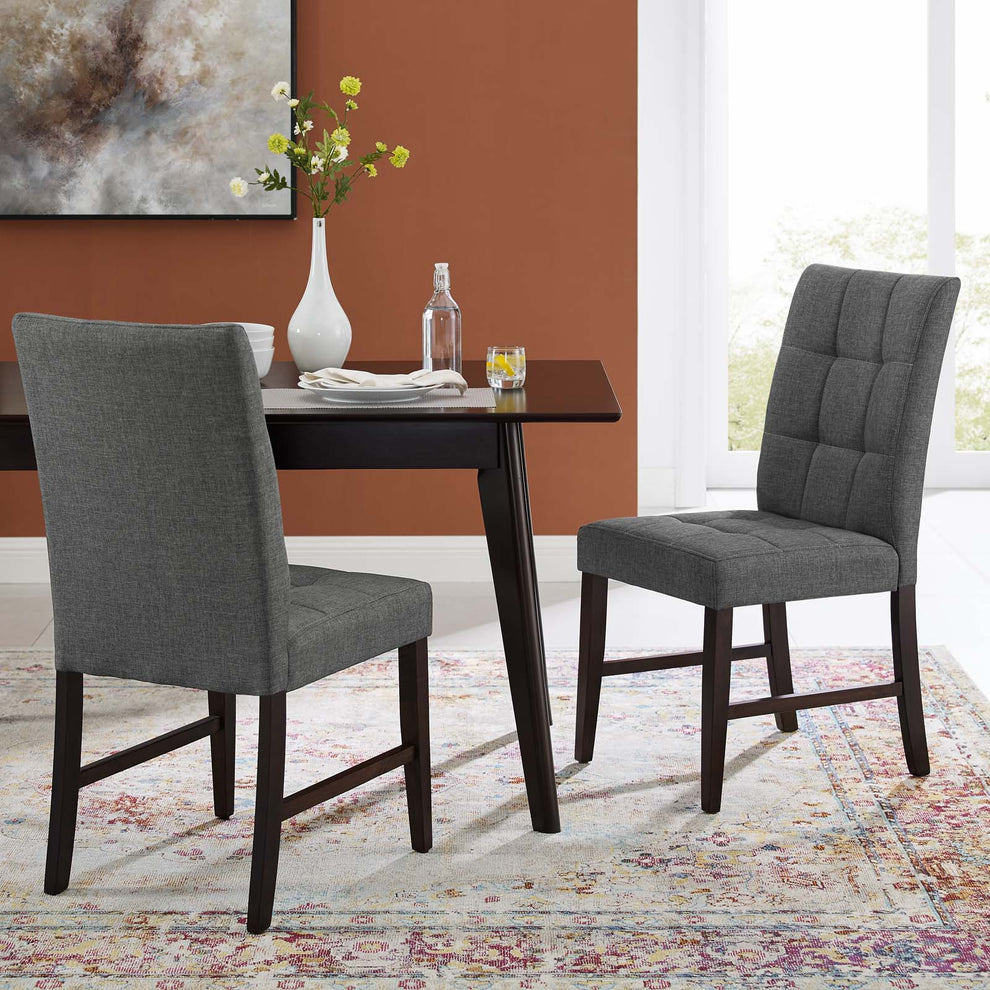 Modway Promulgate Biscuit Tufted Upholstered Fabric Dining Chair Set of 2 - EEI-3335 | Dining Chairs | Modishstore - 9