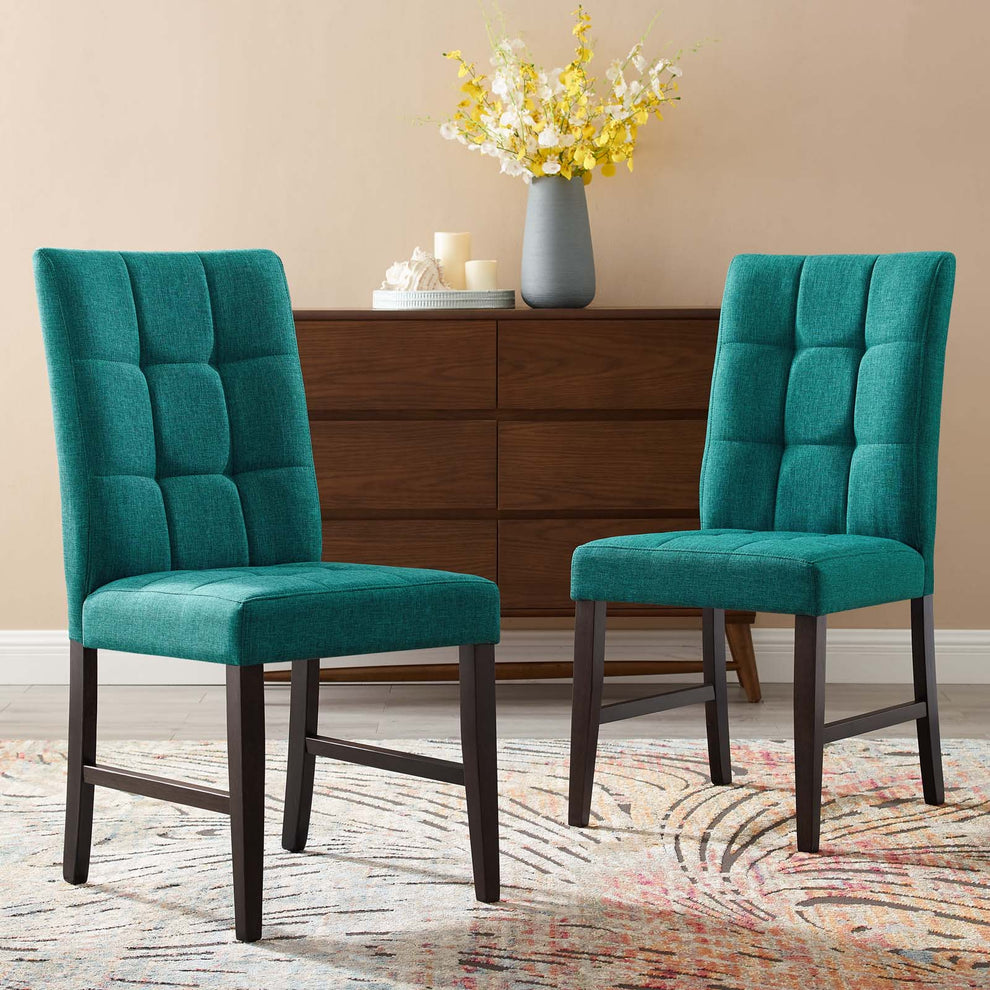 Modway Promulgate Biscuit Tufted Upholstered Fabric Dining Chair Set of 2 - EEI-3335 | Dining Chairs | Modishstore - 20