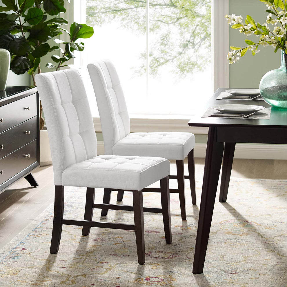 Modway Promulgate Biscuit Tufted Upholstered Fabric Dining Chair Set of 2 - EEI-3335 | Dining Chairs | Modishstore - 28