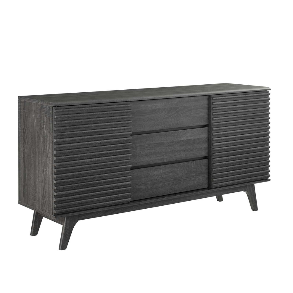 Modway Render 63" Sideboard Buffet Table or TV Stand - EEI-3344 walnut  Charcoal and oak color with inner drawers adjustable shelf .  32.5 inch height | Sideboards | Modishstore - 10