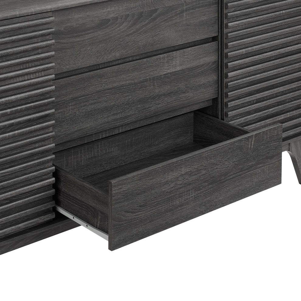 Modway Render 63" Sideboard Buffet Table or TV Stand - EEI-3344 walnut  Charcoal and oak color with inner drawers adjustable shelf .  32.5 inch height | Sideboards | Modishstore - 11