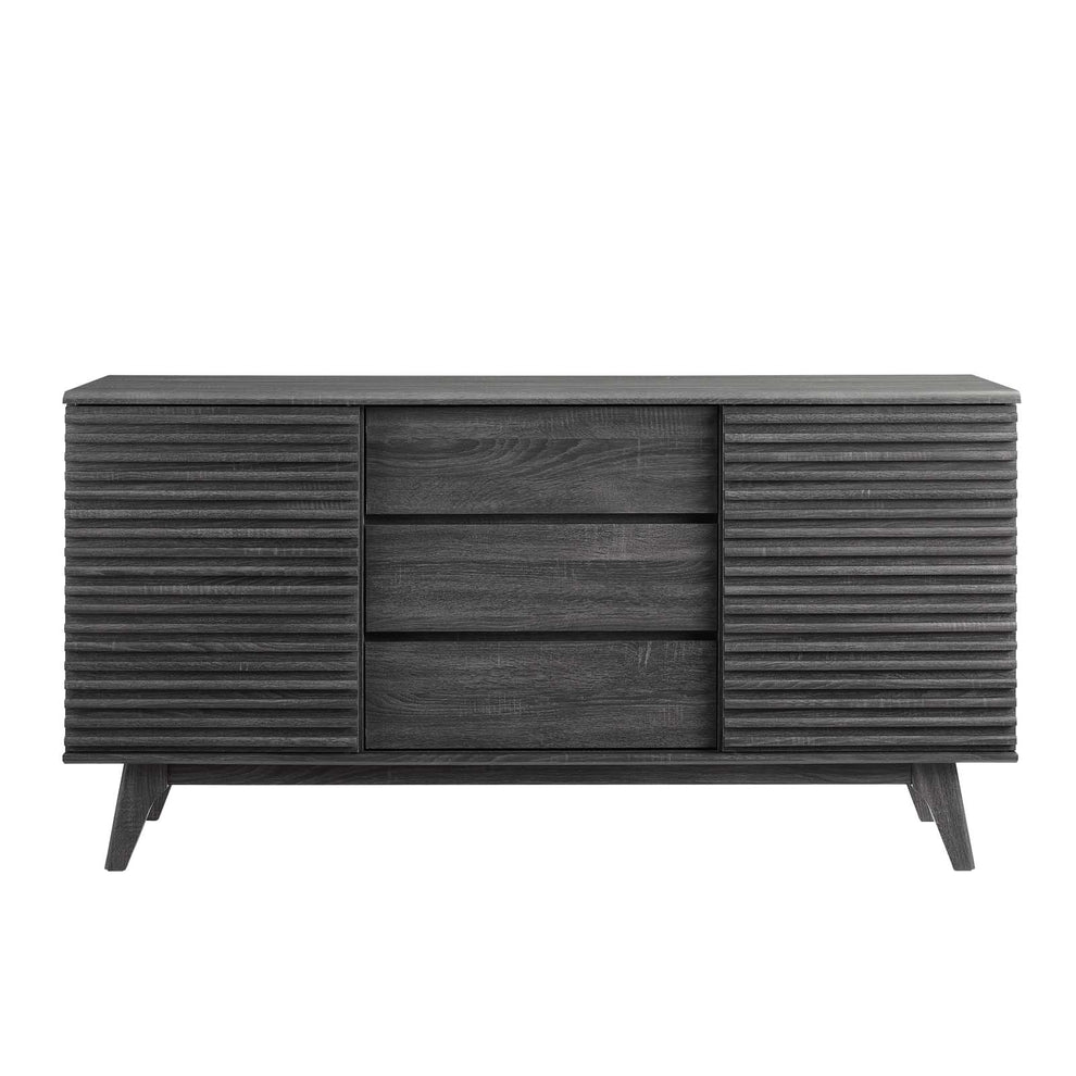 Modway Render 63" Sideboard Buffet Table or TV Stand - EEI-3344 walnut  Charcoal and oak color with inner drawers adjustable shelf .  32.5 inch height | Sideboards | Modishstore - 13