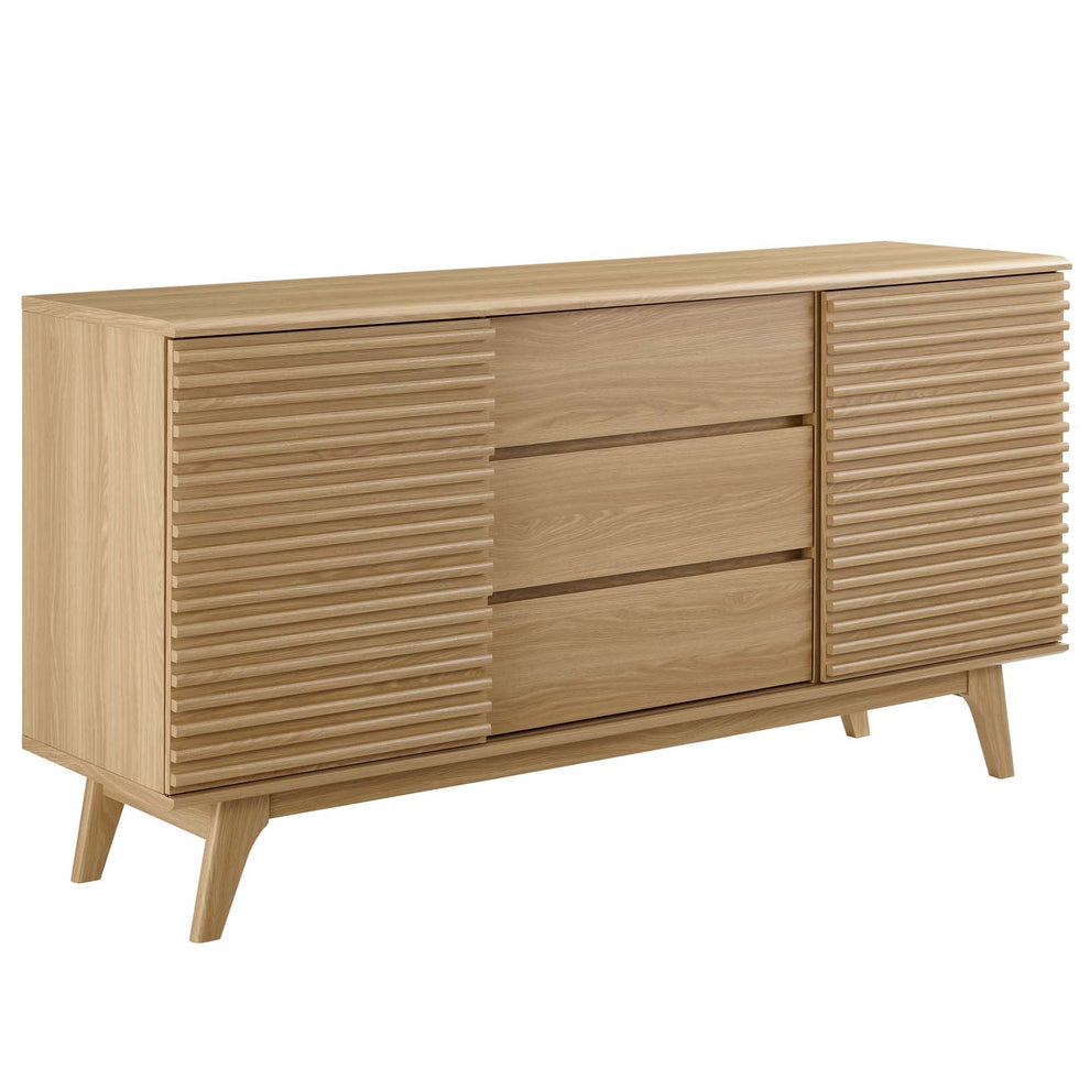 Modway Render 63" Sideboard Buffet Table or TV Stand - EEI-3344 walnut  Charcoal and oak color with inner drawers adjustable shelf .  32.5 inch height | Sideboards | Modishstore - 14