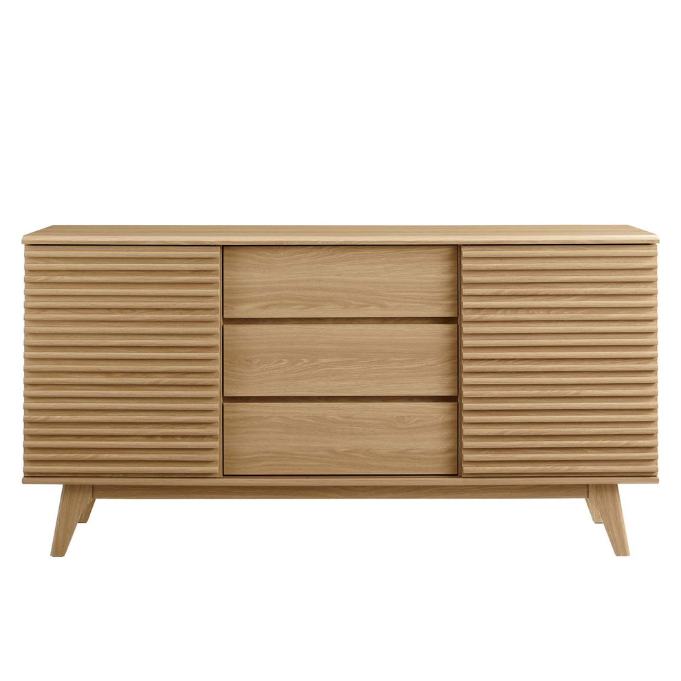 Modway Render 63" Sideboard Buffet Table or TV Stand - EEI-3344 walnut  Charcoal and oak color with inner drawers adjustable shelf .  32.5 inch height | Sideboards | Modishstore - 17