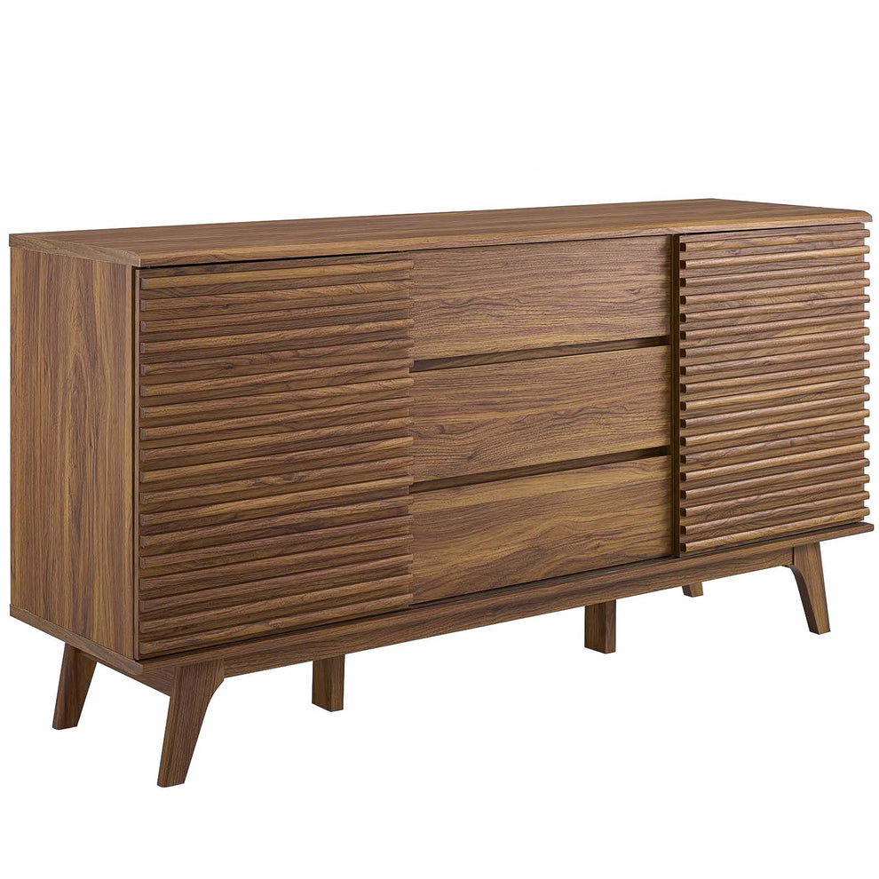 Modway Render 63" Sideboard Buffet Table or TV Stand - EEI-3344 walnut  Charcoal and oak color with inner drawers adjustable shelf .  32.5 inch height | Sideboards | Modishstore - 5