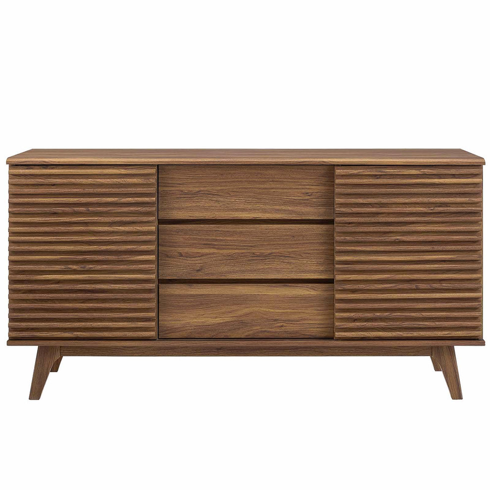 Modway Render 63" Sideboard Buffet Table or TV Stand - EEI-3344 walnut  Charcoal and oak color with inner drawers adjustable shelf .  32.5 inch height | Sideboards | Modishstore - 3