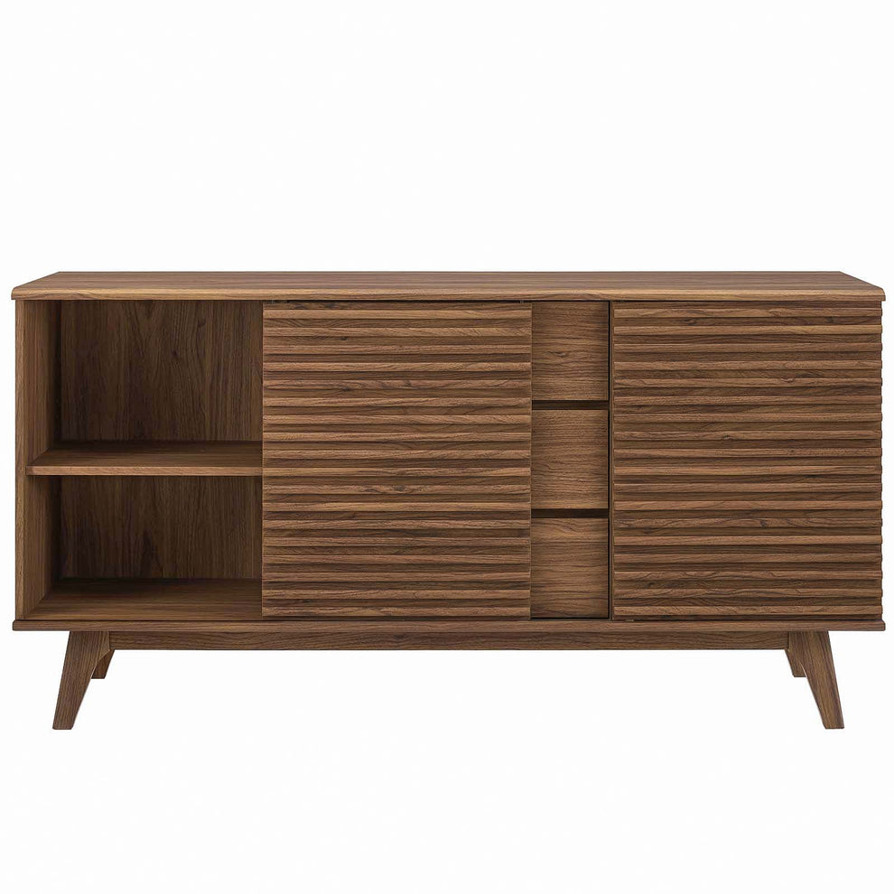 Modway Render 63" Sideboard Buffet Table or TV Stand - EEI-3344 walnut  Charcoal and oak color with inner drawers adjustable shelf .  32.5 inch height | Sideboards | Modishstore - 7