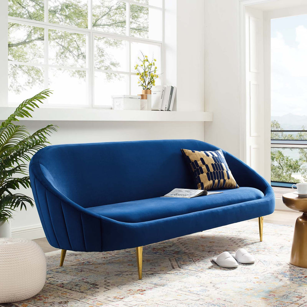 Modway Sublime Vertical Curve Back Performance Velvet Sofa - EEI-3349 | Sofas | Modishstore - 7