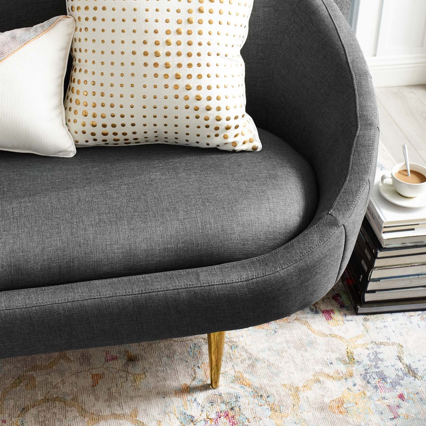 Modway Sublime Vertical Curve Back Fabric Sofa - EEI-3350 | Sofas | Modishstore - 4