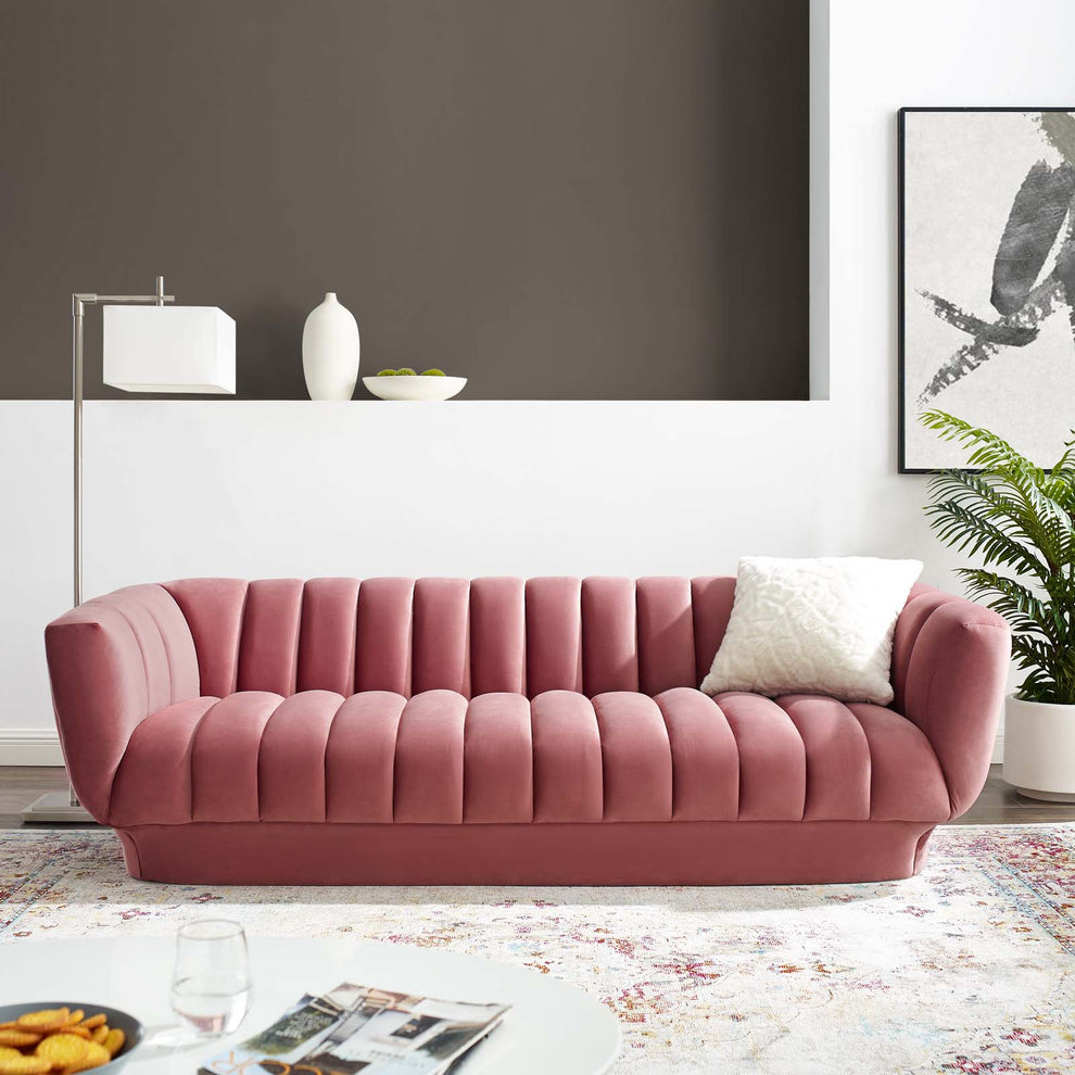 Modway Entertain Vertical Channel Tufted Performance Velvet Sofa - EEI-3351 | Sofas | Modishstore - 7