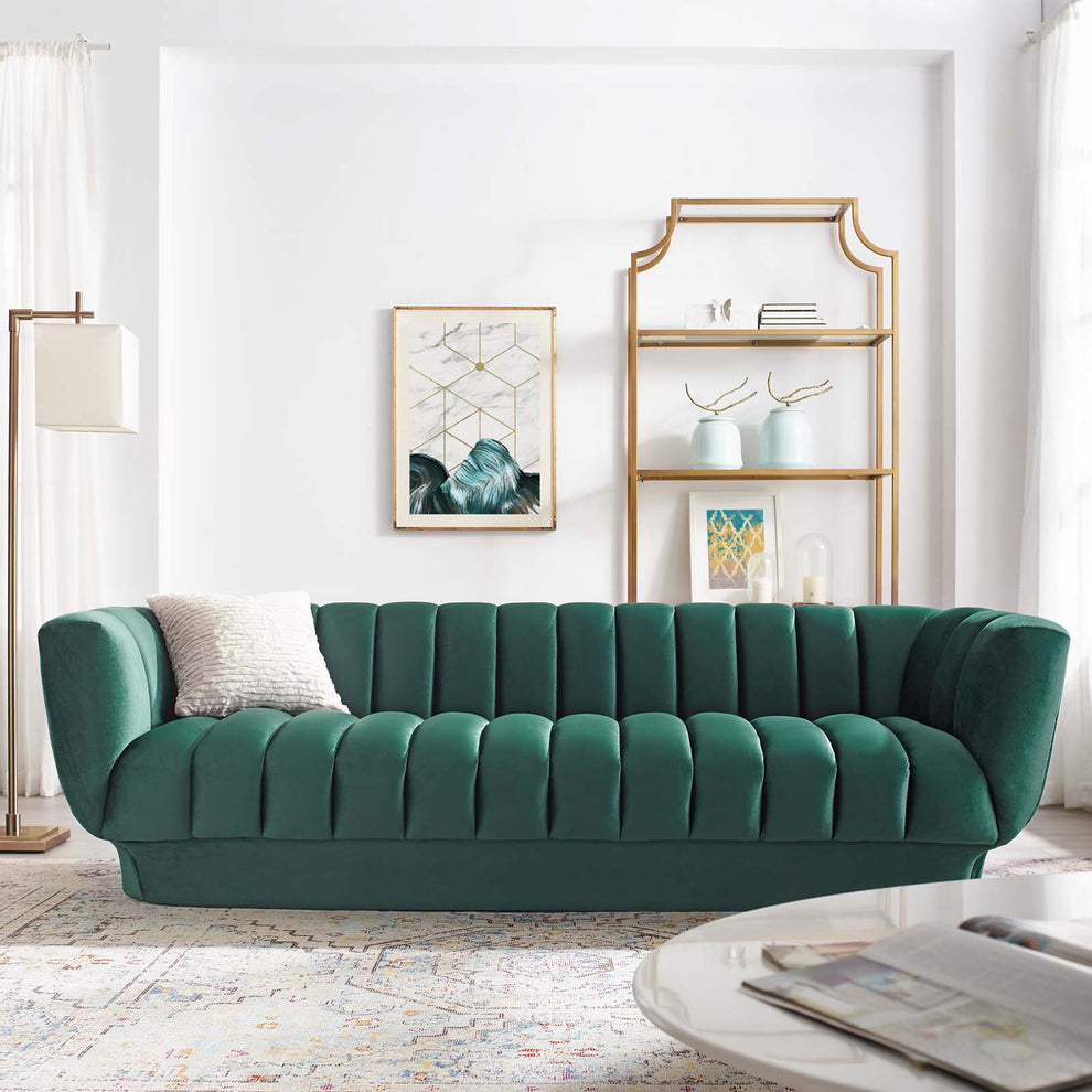 Modway Entertain Vertical Channel Tufted Performance Velvet Sofa - EEI-3351 | Sofas | Modishstore - 14
